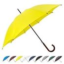 SoulRain 48" Arc Classic Wood Handle Umbrella Auto Open Windproof clear Unbreakable Stick Rain Umbrella (Yellow)