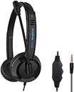 JJN Computer Headset with Microphone, 3.5mm Wired Crystal Sound Headphone, with Microphone Noise Cancelling Mic & Audio Controls, for PC/Mac/Laptop, Comfort-fit for Home/Office/Remote Learning