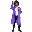 Prince Halloween Costume and Accessories - Purple Coat, Wig, Blouse, Glasses