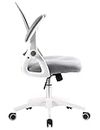 G GERTTRONY Office Chair Office Chaise with Flip up Armrests Task Chair with Lumbar Support Mesh Computer Chair Swivel Executive Desk for Home Conference Room (Classcial, White)