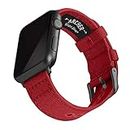 Archer Watch Straps - Canvas Watch Bands for Apple Watch (Carmine Red, Gray, 38/40/41mm)