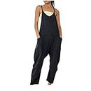 oelaio Womens Casual Sleeveless Jumpsuits Spaghetti Strap Loose Romper Long Pants with Pockets