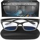 Stylish Blue Light Blocking Glasses for Women or Men - Ease Computer and Digital Eye Strain, Dry Eyes, Headaches Blurry Vision Instantly Blocks Glare from Computers Phone Screens w/Case