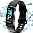 TEMINICE High-End Fitness Trackers HR, Activity Trackers Health Exercise Watch with Heart Rate and Sleep Monitor, Smart Band Calorie / Step Counter, Pedometer Walking for Men & Women (Black)