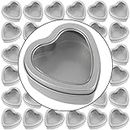 ZEONHAK 40 Pack 2oz Metal Tin Cans, Empty Candle Tins with Clear Window Lids, Heart Shaped Metal Tins Candle Jars Candle Containers for Candle Making, Candies, Gifts and Treasures, Silver