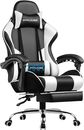 Gaming Chair, Massage Ergonomic Computer Chair with Footrest and Lumbar Support 