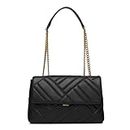 Miraggio Alicia Quilted Shoulder Bag for Women with Convertible Sling/Crossbody Strap (Black)