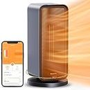 Govee Life Space Heater, Smart Electric Heater with Thermostat, Wi-Fi & Bluetooth App Control, Works with Alexa & Google Assistant, 1500W Ceramic Heater for Bedroom, Office, Living Room, Black