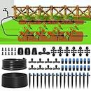 MIXC 230FT Drip Irrigation System,Quick Connector Garden Watering System Automatic Sprinkler System Kit for Lawn Raised Bed Greenhouse Plant Watering System with 1/4'' Tubing,Drip Emitters,Connectors