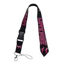 Lanyard for Keys Neck Strap Keychain ID Holder Keyring for Women Phones Bags Keys Cell Phones Bags Accessories-Detachable Lanyard with Quick Release Buckle (Black-Rose red)