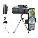 Monocular Telescope Night Vision for Adults 40x60 High Powered Zoom Star Scope Monoculars with Compass for Smartphone with Phone Holder and Tripod Spotting scopes for Hunting