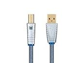 Monolith USB Digital Audio Cable - USB Type-A to USB Type-B, Gold-Plated Connectors, 22AWG, 2 Meter, Gray
