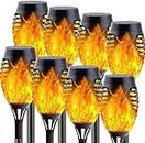 8-Pack Solar Lights for Outside, Solar Torch Light with Flickering Flame, Upgraded Solar Flame Torch for Garden Decorations, Waterproof Solar Outdoor Lights for Patio Outside Decoration - Auto On/Off