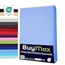 Buymax Spannbettlaken 70x140cm Baumwolle 100% Kinderbett Spannbetttuch Baby Bettlaken Jersey, Matratzenhöhe bis 15 cm, Farbe Hellblau
