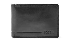  FOSSIL MENS WALLET SML1588001  RFID PROTECTED BLACK