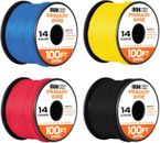 14 Gauge Primary Automotive Wire - 4 Roll Assortment Pack - 100 Ft of Copper Cla