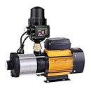 Giantz Water Pump, 2500W 240V Electric High Pressure Garden Pumps Controller Irrigation for Pool Pond Rain Tank Home Farm Clean, Multi Stage Fully Automatic Anti-rust Black Yellow