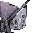 J.L. Childress Side Sling Stroller Storage Accessory - Universal Stroller Organizer - Mesh Cargo Net for Stroller Storage - Non-Slip, Adjustable Straps - Black