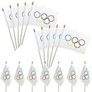 Olympic Games Handheld Flag, Olympic Five Rings Mini Flag Decoration, 5.5×8.3inches Outdoor Small Flag (Size : 40PCS)