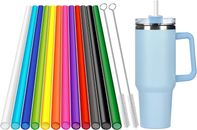 12 Pack Color Replacement Straws for Stanley 40 oz Tumbler, 12 inch Reusable Str