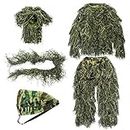 GUGULUZA Erwachsene 3D Ghillie Anzug Dschungel Wald Camouflage Jagd Kleidung, camouflage, M-L