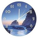 Orologio da parete rotondo con paesaggio – Haystack Rock on Cannon Beach in Oregon Orologio da parete per cucina, ufficio, camera da letto, orologio decorativo da appendere, 30 x 30 cm