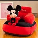 Homescape Baby Soft Plush Cushion Baby Sofa Seat Or Rocking Chair for Kids (Use for Baby 0 to 2 Years)-Red and Black