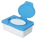Tinny Tots Reusable Refillable Baby Wet Wipes Storage Box 80 Sheets Container for Car Bathroom Living Room (BLUE)
