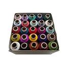 Coats Spade Poly Polyester Sewing Thread Box Small Assorted 25 spools (25 Colours) 300 MTS Each (B)