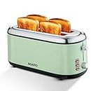 AGARO Royal 4 Slice Stainless Steel Pop Up Toaster, With Cancel, Reheat And Defrost Functions, Variable Heat Settings, Removable Crumb Tray,Bread, Breakfast, 1450 Watts