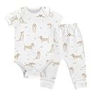 vvfelixl Baby Pants Sets Black Dachshund Long Haired Short Sleeve Baby Clothes for Boys Girls 0-24M, Multi11, 0-3 Months
