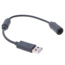 Wired controller USB breakaway adapter cable cord for xbox 360 Gray 23cYNF -lk