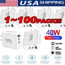 Dual PD 40W Fast Wall Charger Power Adapter For iPhone 15 Pro Max 14 13 Plus lot