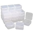 V-TOP 24 Pack Small Clear Plastic Storage Containers with Hinged Lids for Organizing, Mini Beads Storage Containers Box for Jewelry, Hardware, Game Pieces, Crafts,Tiny Beads and More Small Items