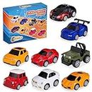 Wheelz Pull Back Cars For Kids - Set of 8 Diecast Toy Cars For 3 Year Old Boys - Boys Racing Cars - Toddler Cars For 2+ Year Old Boys