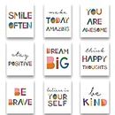 Watercolor Words Inspirational Quote Modern Minimalist Typography Art Print Set of 9 (8”X10”) Canvas Painting，Motivational Quote Phrases Wall Art Poster For Nursery or Kids Room Home Decor，No Frame