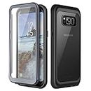 Prologfer Samsung Galaxy S8 Plus Case Heavy Duty 360 Degree Protection Built-in Screen Protector Cover Transparent Shockproof Dustproof Case for Samsung Galaxy S8 Plus Black