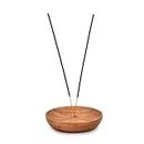 EDHAS Acacia Wood Round Incense Holder and Ash Catcher for Home Décor, Hogar, Oficina, Club, Aromaterapia (12,7 cm x 12,7 cm x 2,54 cm)