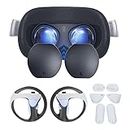 Accessory Kit Compatible with PS VR2, Lens Cover for PS VR2 Headset & Non-Slip Silicone Pad Button Protective Case for VR2 Sense Controller
