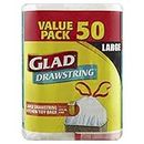 Glad Drawstring Bin Liners, Super Strong Kitchen Tidy Bags, Fits 35L Bins, Pack of 50