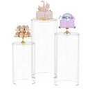 Asee'm Cylinder Pedestal Stands 3PCS Display Round Decor Backdrop Dessert Table Pillars for Party Birthday Wedding Props Baby Shower Event Decoration
