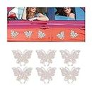 BELOMI Bling Crystal Butterfly Car Sticker, 6 PCS Rhinestone Decoration Self-Adhesive Sticker Decal for Car Bumper Window Laptops Luggage, Glitter Decal Car Interior Accessories for Women (AB Color)
