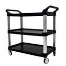 Ikkle Heavy-Duty Three-Layer Plastic Mobile Tool Cart, 34.65" H x 35.83" W Utility Cart, Durable in Black | 34.65 H x 35.83 W x 20.75 D in | Wayfair