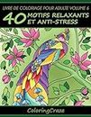 Livre de coloriage pour adulte Volume 6: 40 motifs relaxants et anti-stress (Série Thérapie Artistique Anti Stress)