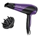 Remington Powerful Hair Dryer for professional fast styling with Ionic Conditioning for Frizz Free Hair - Diffuser & Concentrator Attachments, 3 heat & 2 speed settings and cool shot, 2200W, D3190