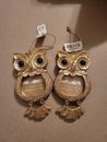 Pier 1 Imports Owl Gold Glitter Christmas Ornament/Photo Holder - Lot Of 2