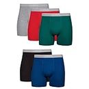 Hanes Men's Tagless Exposed Waistband Boxer Briefs, Assortment 1, Large