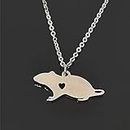 Lindo ratón Acero inoxidable collar accesorios rata colgante collar Animal collar joyería de moda para mujeres de alta calidad
