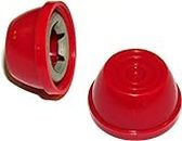 Quadrapoint Hub Caps for Radio Flyer Bike/TRIKES - fits 3/8 Axle Diameter (Red)
