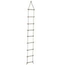 Shopster Climbing Rope Ladder Indoor/Outdoor 9ft Long Wooden Children Climbing Swing Kids Sports Toys pe Rope rungs Sports for Active Outdoor Play Equipment (9 Rungs)- Multi Color